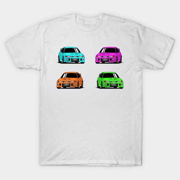 X4 Mitsubishi Lancer Evolution VI T-Shirt by Car_Designer